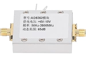 Fafeicy RF Power Meter and Signal Detector - 65dB Dynamic Range Logarithmic Amplifier in Aluminum Alloy Housing DC 6V to 15V for Power Measurement