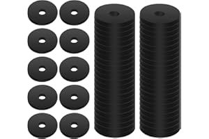 PRASACCO 50 szt. gumowych podkładek 1 średnica zewnętrzna x 1/4 ID x 1/8 grubości, gumowa podkładka płaska, wytrzymała, odporna na ścieranie gumowa podkładka do śrub, przekładki węża