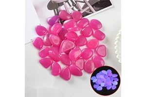 FIYSON 100 Stück Leuchtsteine Bunt Kieselsteine,Künstlichen Kieselsteinen, Leuchtet In Der Nacht Leuchtende Kieselsteine Für Garten, Außenbereich, Aquarium, Becken, Wege, Rasen, Dekoration (Rot)