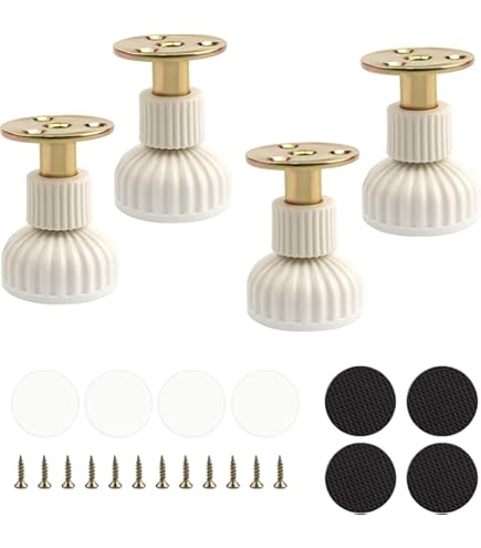 Kalebas Type Meubelvoeten Houten Meubelpoten Tafelpoten Massief Houten Vervangingspoten, voor Slaapbank Kast Stoel Bankvoeten M10 Draad Houten Meubelpoten Retro Kleur 4 Stuks (8cm