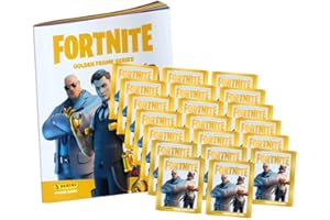 ‎PANINI Panini Fortnite Gold Frame Sticker - 1 Album + 20 Tüten Sammelsticker im Bundle mit 10 STRONCARD Hüllen