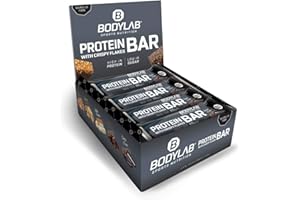 Bodylab24 Crispy Protein Bar Biscuits et crème 12x65g, barre protéinée avec 27g de protéines par barre, snack fitness pauvre en sucre, barre protéinée croustillante avec beaucoup de fibres