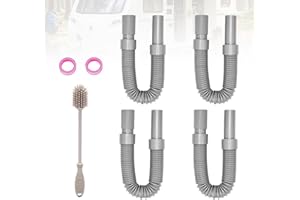BONJUME Tubo Flessibile Per Camper, 4PCS 80CM Tubazioni Per Scarico Acque Nere Di Scarico Roulotte Pieghevole Con Spazzola La Pulizia Tubo Scarico Acque Reflue Per Camper