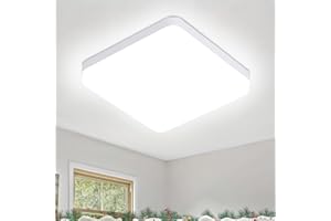 ASHUAQI LED Ceiling Light, 36W 5000K Cool White Kitchen Lights Ceiling, 4600LM Square Ceiling Lights for Bedroom, Hallway, Office, Utility Room, Toilet, Porch, Corridor, Balcony