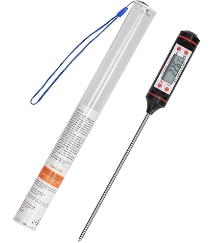 Thermomètre De Cuisson Numérique Anpro - Sonde Longue Acier Inox - LCD - Pour Viande, BBQ, Lait, Vin - Noir