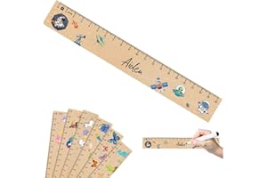 Montrestar Righello in Legno da 20 cm per Bambini, Utile Regalo Giocattoli per Il Ritorno a Scuola, Riempimento degli Zaini Scolastici (Astronauta)