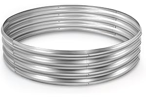 Land Guard - Kit de jardineras elevadas galvanizadas, Redondas, Grandes, de Metal, para hortalizas y Verduras, para Exteriores