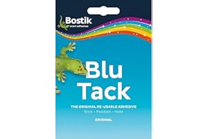 Distrosys Blu Tack Original Reusable Adhesive Putty 60g - Multipurpose Handy Size Sticky Tack for Home, Office, Arts, Crafts, Posters. Safe, Non-Toxic, Clean Reusable Mounting Putty (1, 60g)