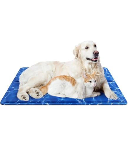 Koelmat Hond & Kat - 140x90 cm - XXXL - Blauw - Nobleza