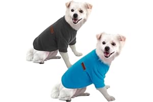 HuaLiSiJi Jersey Perro Pequeño Jersey de Algodón para Perros,Colores Encantadores, Tejidos Lujosos, Suaves y Cómodos, Fáciles de Usar y Quitar para Mantenerse Calientes (XL, Azul+Gris)