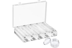 BESDIRECT 100pcs 30 mm Coin Capsules, Clear Round Coin Collection Porte-Vitrine Conteneur, Porte-monnaie Case en plastique avec rangement Organisateur boîte pour les fournitures Collection Coin