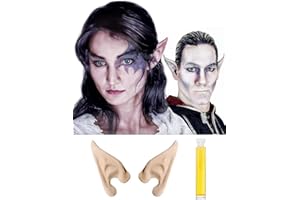 Maskworld Verschiedene Elfenohren aus Latex mit Mastix Hautkleber - Latexohren Elfen hautfarben überschminkbar - für Halloween Karneval Motto-Party & LARP Kostüm-Accessoire