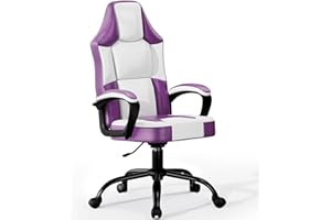 FRUYYZL Sedia Gaming Ergonomica Blu, Poltrona in Pelle PU Traspirante, Regolabile in Altezza, Girevole Mobile, Comoda per Adulti e Bambini (Viola)
