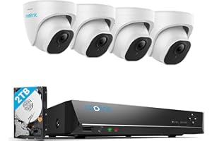 Reolink 4K PoE H.265 Zestaw kamer do monitoringu CCTV, 4 sztuki zewnętrznych kamer IP 8MP z wykrywaniem osób/pojazdów i 8-kanałowy NVR z 2 TB HDD do nagrywania 24h/7 Noktowizja Wodoodporność