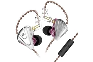 Yinyoo KZ ZSX in Ear Monitor KZ IEM Ecouteur Six Driver 5 Bras équilibrés et 1 Casque Dynamique Ecouteurs Basses avec Prise 3.5mm(Violet, avec Microphone)
