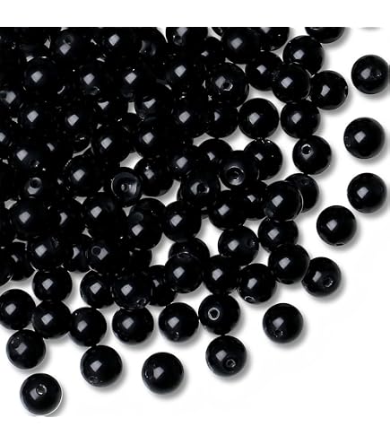 Perline di pietra emate nera naturale Perline distanziatrici