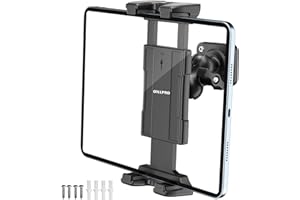 OHLPRO for iPad Wall Mount Tablet Holder, Adjustable Drilled Base with 2" Support Arm Stand for 5-13" iPad Mini Pro Air, Fire HD, Galaxy Tab, Switch and Phone - 360° Viewing, Adjustable Tilt