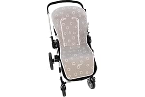 Funda de Verano para Silla Paseo Universal Rosy Fuentes- Colchoneta para Carrito Bebé- Transpirable-Compatible con Bugaboo, Jane, Concord, Baby Jogger, Bebecar…0-gris