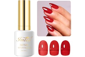 Imtiti Smalto Semipermanente Unghie Trasparente, 15ml Rosso Trasparente Smalti Semipermanenti Per Unghie UV Led Soak Off Smalto Gel Unghie UV Trasparente Gel Nail Polish Manicure Francese
