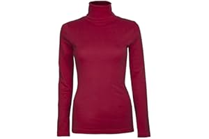 Shop Nova® Polo Neck Jumper Tops Long Sleeve Ladies Roll Turtle Neck Plain Knitted Pullover Sweatshirt for Women Stretch Lightweight Sweater Top UK Size 8 to 24