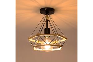 Delaveek Luminaire Plafonnier, Plafonnier Industriel Max 40W, Plafonnier Couloir Luminaire Plafonnier Industriel pour Salon Couloir Porche Chambre Noir Ø 26cm