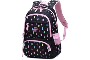 IvyH Cartable Fille Primaire,Sacs d'école pour Les Filles Sac à Dos Sac à Dos décontracté léger Sac à Dos pour Ordinateur Portable Sac de Voyage Motif de Feuilles colorées