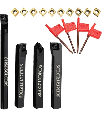 Set Portautensili Tornio Maizoon CNC - 5 Barre CLCR 6-12mm + 10 Inserti Carburo CCMT0602 + 5 Chiavi | Per Lavorazioni Precisione - Foto 12