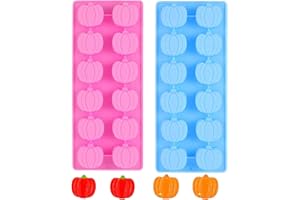 Moldes de chocolate de calabaza, 2 piezas de silicona 3D para fondant de caramelo de calabaza para Acción de Gracias, Halloween, magdalenas, chocolates, pasteles, velas