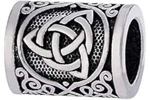 MELARQT Wikinger Bartperlen Haarperlen - Wikinger Haarperlen für Herren DIY Perlen Keltischer Knoten Rosenkranz Perlen Bartperlen Ringe Irish Beard Perlen Große Wikinger Bartperlen Metallperlen