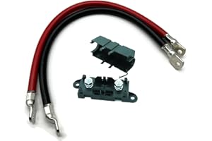 eXODA Set di Cavi Batteria 70 mm2 30cm capocorda Rossi Neri con Supporto Fusibile per 50 mm Distanza Fori Resistente al Calore Max 32V per Auto Moto e Uso Industriale