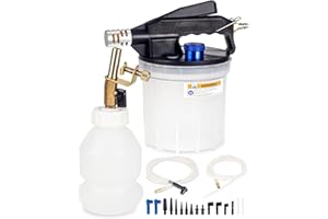 GOTLUCK Bremsenentlüftungsgerät Auto Druckluft,2L Entlüftungsgerät mit 1L Nachfüllflasche und Adaptern,Bremsflüssigkeitswechselgerät mit 70 Zoll Langem Silikon Entlüftungsschlauch