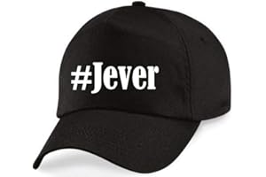 REIFEN-MARKT Base Cap Hashtag #Jever Baseball Cap Basecap Hashtag Raute für Damen Herren und Kinder in den Trendfarben Schwarz und Weiß Hip Hop Streetwear Baseball-Mütze mit dem großen Schirm
