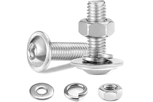 Dayalo Lot de 10 vis à tête bombée M8 en acier inoxydable V2A avec écrous et rondelles M8 x 25 mm