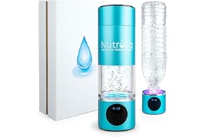 NUTROLIQ ABSORB YOUR WELLNESS BETTER Nutroliq GoHydroPro Hydrogen Water Bottle - (THIRD PARTY TESTED) Water Purification Bottle for Making Hydrogenated Water - 6000PPB in 10 Minutes - Waterproof & Zero BPA Borosilicate Glass 230ml
