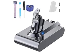 Homesuit V6 Batteria per Dyson 21,6V 4000mAh Batteria Ricambio per Dyson V6 Aspirapolvere DC58 DC59 DC61 DC62 650 770 880 SV03 SV04 SV05 SV06 SV07 SV09 con 2 Filtro, 1 Cacciavite, 2 Viti