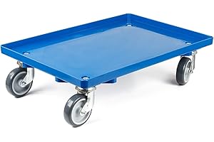 aidB Kunststoff Transportroller Geschlossen - Blau - mit Gummiräder, 4 Lenkrollen - Einzel