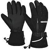 MUCO Skihandschuhe Herren Winterhandschuhe Damen mit Touchscreen wasserdichte rutschfeste Warme Fahrradhandschuh für Laufen M