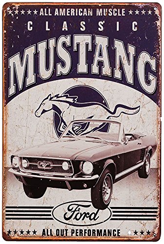 Retro Blechschild Ford Mustang Classic Shelby GT Nostalgie Metallschild Vintage