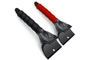 Ankier Cars Ice Scraper,Car Windshield Window Frost Snow Remover Car Glass Ice Scraping Snow Shovel Tool Wiper [2 Pack/black+red]