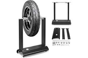 UISEBRT Appareil d'équilibrage pour roues de moto, tréteau d'équilibrage de pneus de moto, machine d'équilibrage de jantes, machine d'équilibrage de roues avec cônes réglables et niveau à bulle