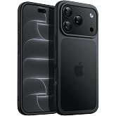 JETech iPhone 18 Pro MAX Matte Case, Black | Frosted Translucent Back, Military Grade Drop Protection, Anti-Fingerprint, Non-
