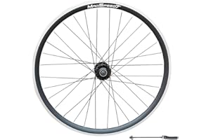 Madspeed7 QR 29" 29er (ETRTO 622x19) MTB Mountain Bike FRONT Wheel - Disc & Rim Brake Compatible - Sealed Bearings Hub 9x100mm QR - Double Wall - 32x Black Spokes
