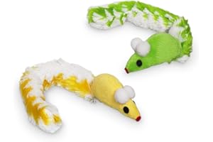 Nobby Plüsch Maus mit Plüchschwanz, mit Catnip, 7 cm (mit Schwanz 23 cm), 1 Packung (1 x 2 Stück)