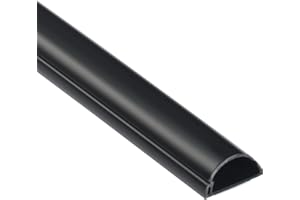 D-Line Mini 1M3015B, Canaletas de plástico para cables de red y líneas eléctricas, Canaletas para cables eléctricos - 1x 30mm (anch.) x 15mm (alt.) x 1-metro longitud - Negro
