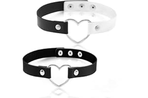 UINNOSSVC Cuore Girocollo Punk Choker Cuore Girocollo Cuore Punk Girocollo In Pelle Collana Girocollo In Pelle Pu Gotico Colletto Da Donna Party Cuore Collare Donna Gotico Collare Catena Collane da donna