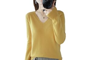 YTR6RTW Autumn Winter Sweater Women Keep Warm V-Neck Pullovers Knitting Sweater Long Sleeve Loose Tops