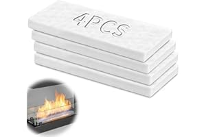 TXXATX 4 Stück Keramikwolle für Bioethanol 300x100x25mm Glaswolle Keramik Wolle Keramische Wolle Kamin Keramikschwamm Ethanol Ceramic Wool für Indoor Gel Tischkamin Bio Ethanol Kaminofen