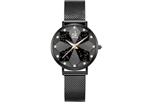 SHENGKE Kreative Simplicity Damen-Armbanduhr mit Sternen Netzband, Elegant, Damenarmbanduhr Business Armbanduhr