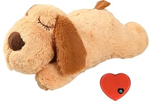 QKTYB Jouet pour Chiot avec Battement de cœur, Chiots séparant l'anxiété Jouet pour Chien en Peluche Douce Compagnon endormi Aide comportementale Chiot Chien Animal Domestique