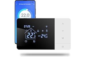 BEOK CONTROLS Termostato Wi-Fi a batteria con 2 fili, controllare per la caldaia a gas, termostato Tuya programmabile giornalmente, compatibile con controllo vocale di Google e Alexa.W506 3A